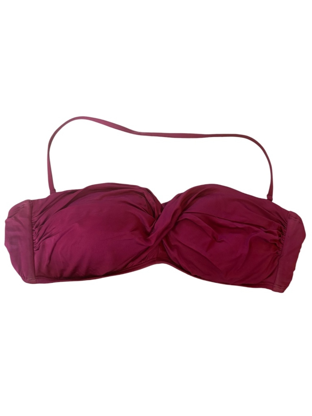 Burgundy Bandeau Bikini Top with Removable Strap | Small